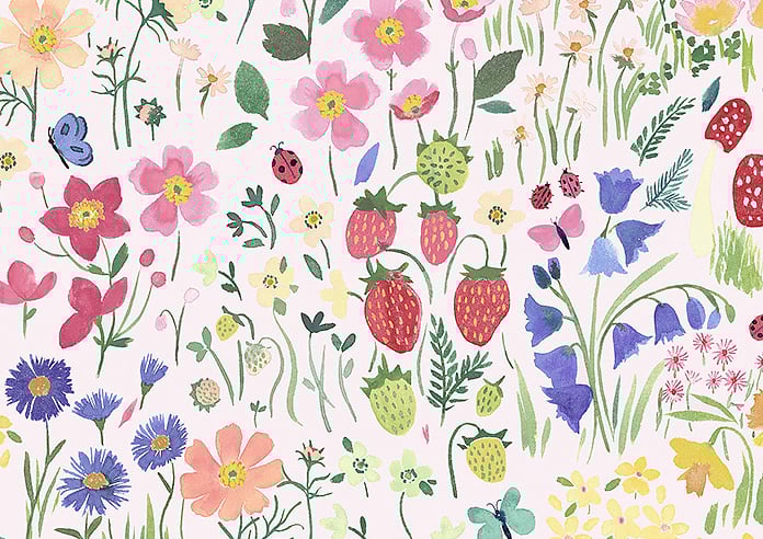 Wee Blue Bell Secret Garden, Rose - Roman Blind - Image 7